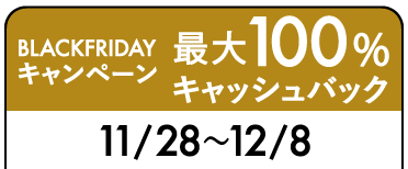 11/28~12/8 BLACK FRIDAYキャンペーン中